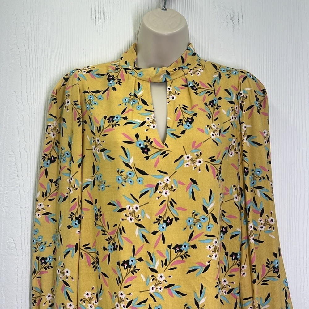 Anthropologie - Maeve Meadowsweet Colorful Floral Long Sleeve Blouse Size 0 - Picture 7 of 15